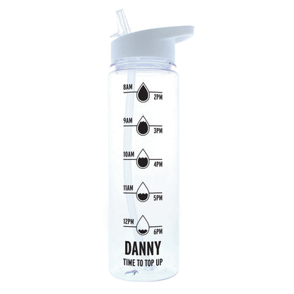 Personalised Black Hydration Tracker Water Bottle