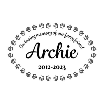 Personalised Oak Pet Urn – Perfect Cat Urn with Paw Print Pattern