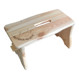 Personalised Plant Stand Rectangle Stool Engraved House Plant Bench