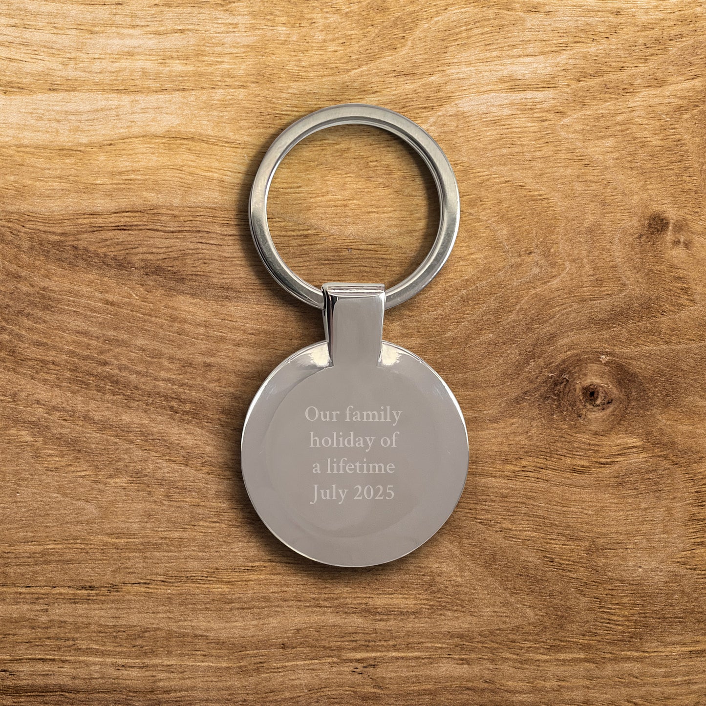 Personalised Photo Circle Metal Keyring