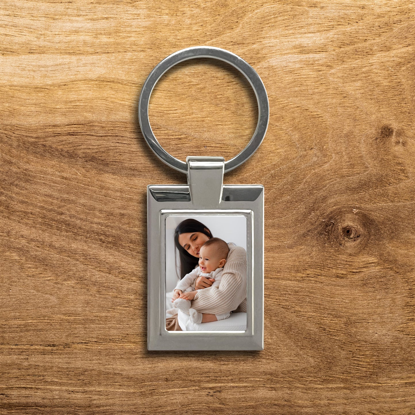 Personalised Photo Rectangle Metal Keyring