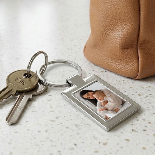Personalised Photo Rectangle Metal Keyring