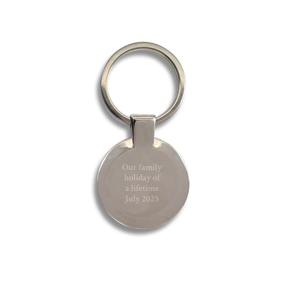 Personalised Photo Circle Metal Keyring
