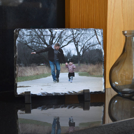 Personalised Rectangle Photo Slate Small or Large