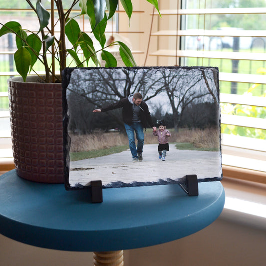 Personalised Rectangle Photo Slate Small or Large