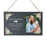 Personalised Any Message Pink Floral Slate Hanging Plaque 25 x 15cm