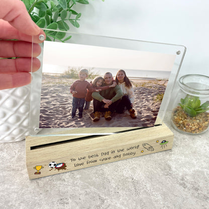 Personalised 'Our Adventures' From the Kids/Grandkids Wooden Base 6x4" Photo Frame