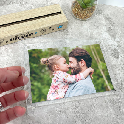 Personalised The World's Best Dad Wooden Base 6x4" Photo Frame