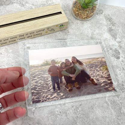 Personalised 'Our Adventures' From the Kids/Grandkids Wooden Base 6x4" Photo Frame
