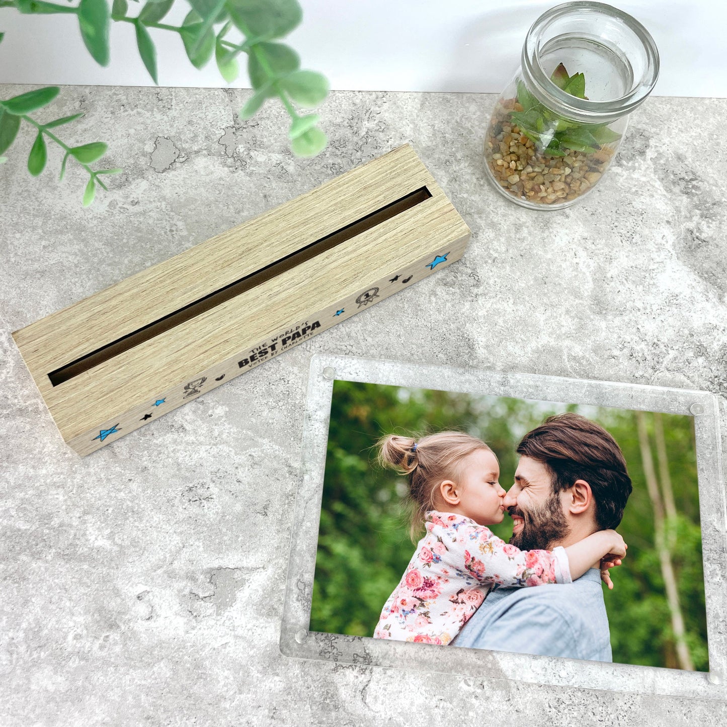 Personalised The World's Best Dad Wooden Base 6x4" Photo Frame