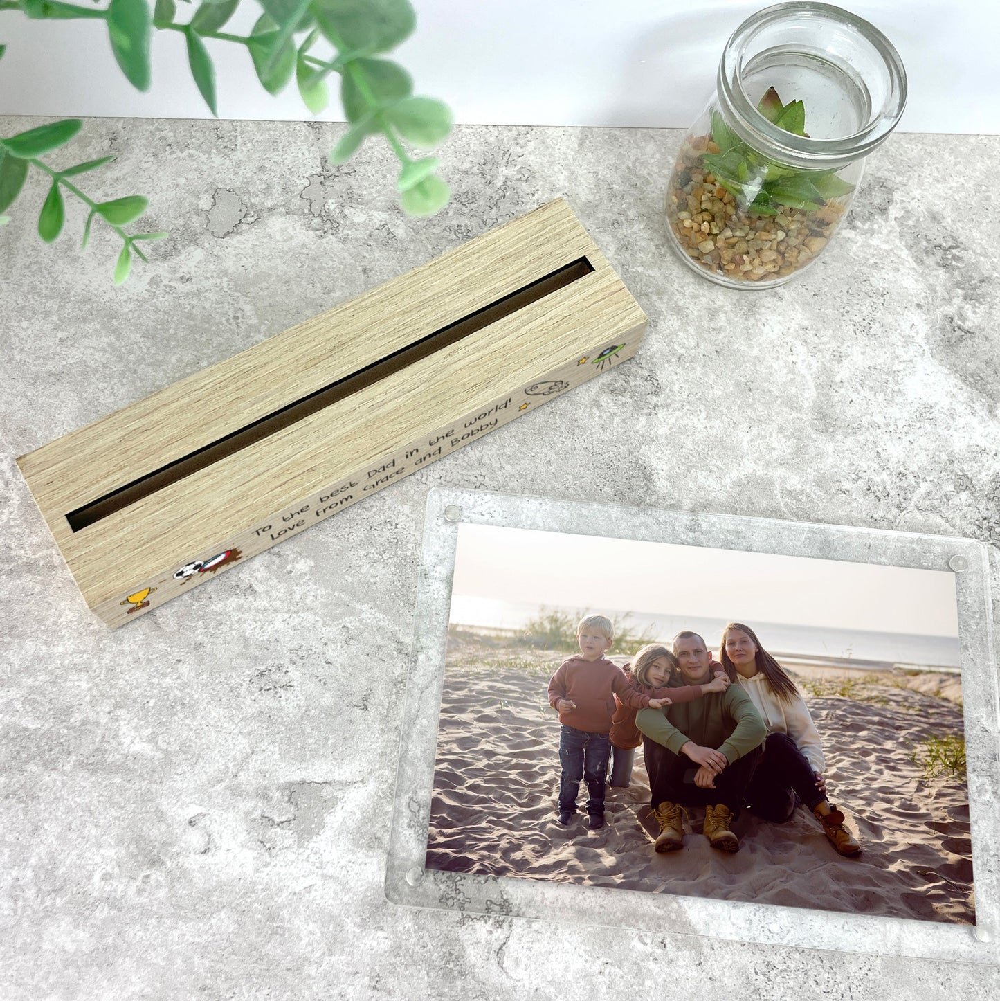Personalised 'Our Adventures' From the Kids/Grandkids Wooden Base 6x4" Photo Frame