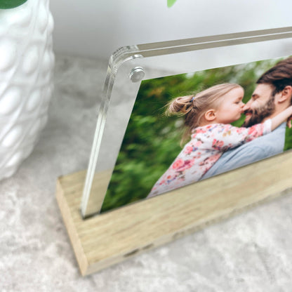 Personalised The World's Best Dad Wooden Base 6x4" Photo Frame