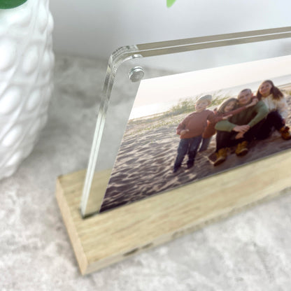 Personalised 'Our Adventures' From the Kids/Grandkids Wooden Base 6x4" Photo Frame