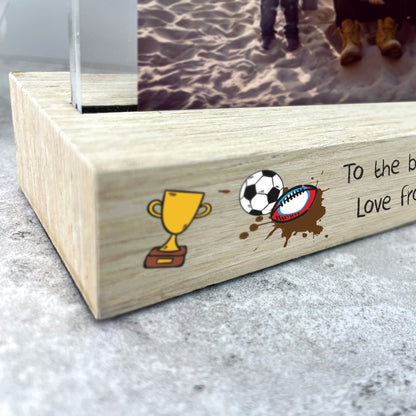 Personalised 'Our Adventures' From the Kids/Grandkids Wooden Base 6x4" Photo Frame