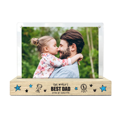 Personalised The World's Best Dad Wooden Base 6x4" Photo Frame
