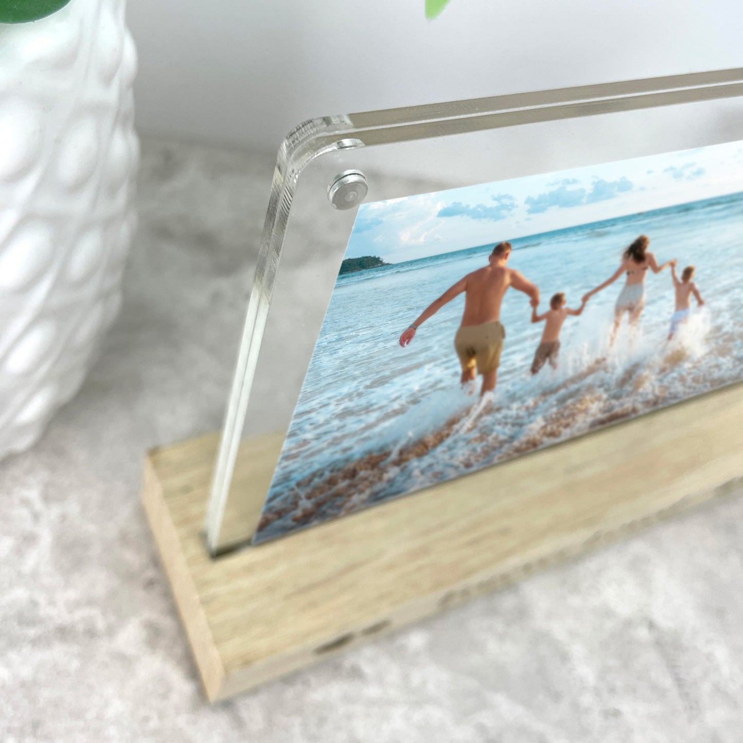 Personalised Any Custom Text Wooden Base 6x4" Photo Frame