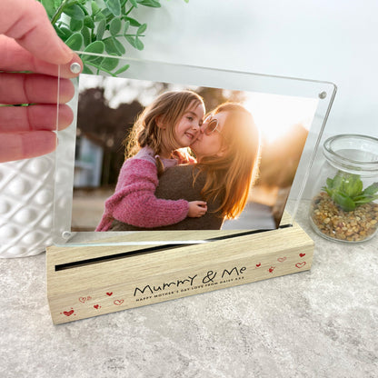 Personalised Kids Handwriting Style Wooden Base 6x4" Photo Frame