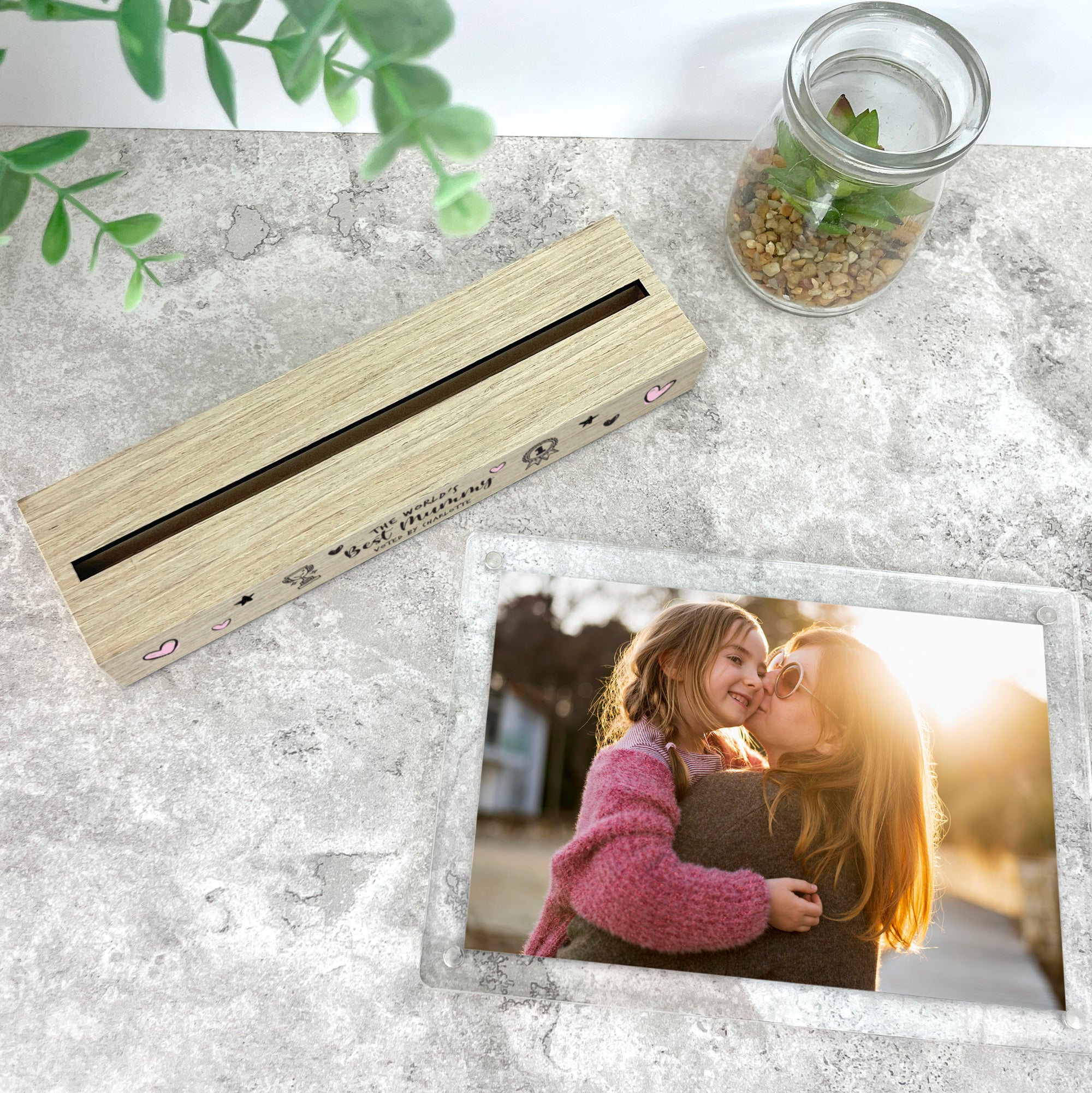 Personalised The World's Best Mum Wooden Base 6x4