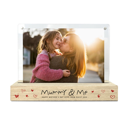 Personalised Kids Handwriting Style Wooden Base 6x4" Photo Frame