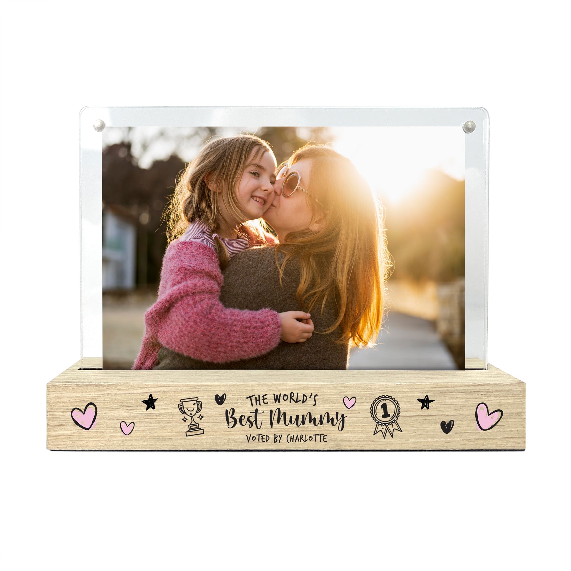 Personalised The World's Best Mum Wooden Base 6x4