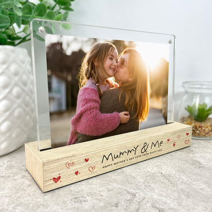 Personalised Kids Handwriting Style Wooden Base 6x4" Photo Frame