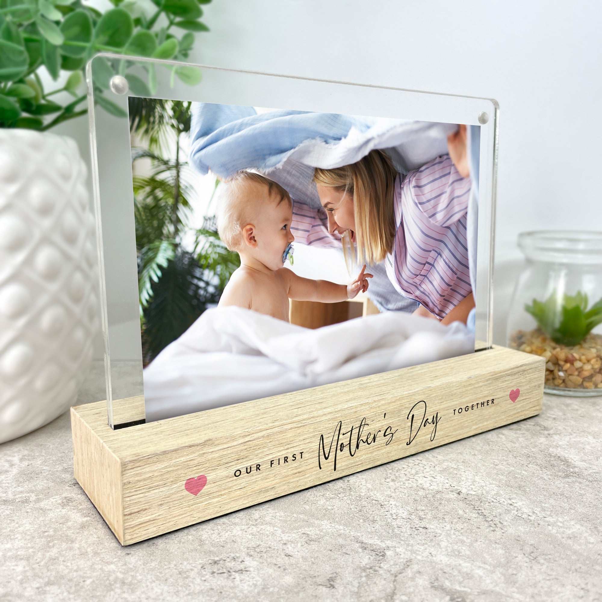 Personalised 'Our First...' Wooden Base 6x4