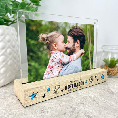 Personalised The World's Best Dad Wooden Base 6x4" Photo Frame