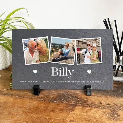Personalised Photo Slate With Stand 25 x 15cm