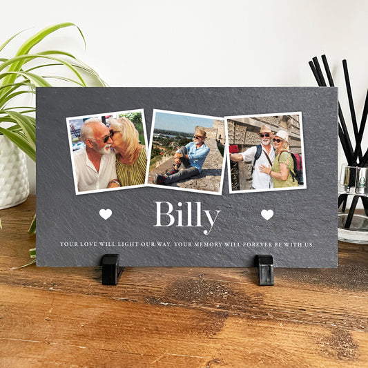 Personalised Photo Slate With Stand 25 x 15cm