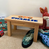 Personalised Wooden Children's Step Stool Race Car Design
