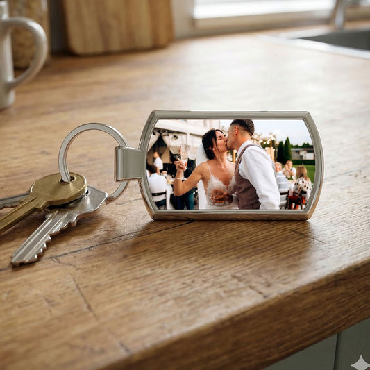 Personalised Rectangular Metal Photo Keyring