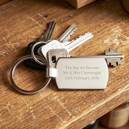 Personalised Rectangular Metal Photo Keyring