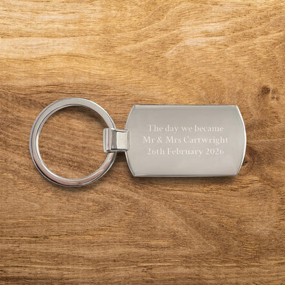 Personalised Rectangular Metal Photo Keyring