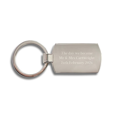 Personalised Rectangular Metal Photo Keyring