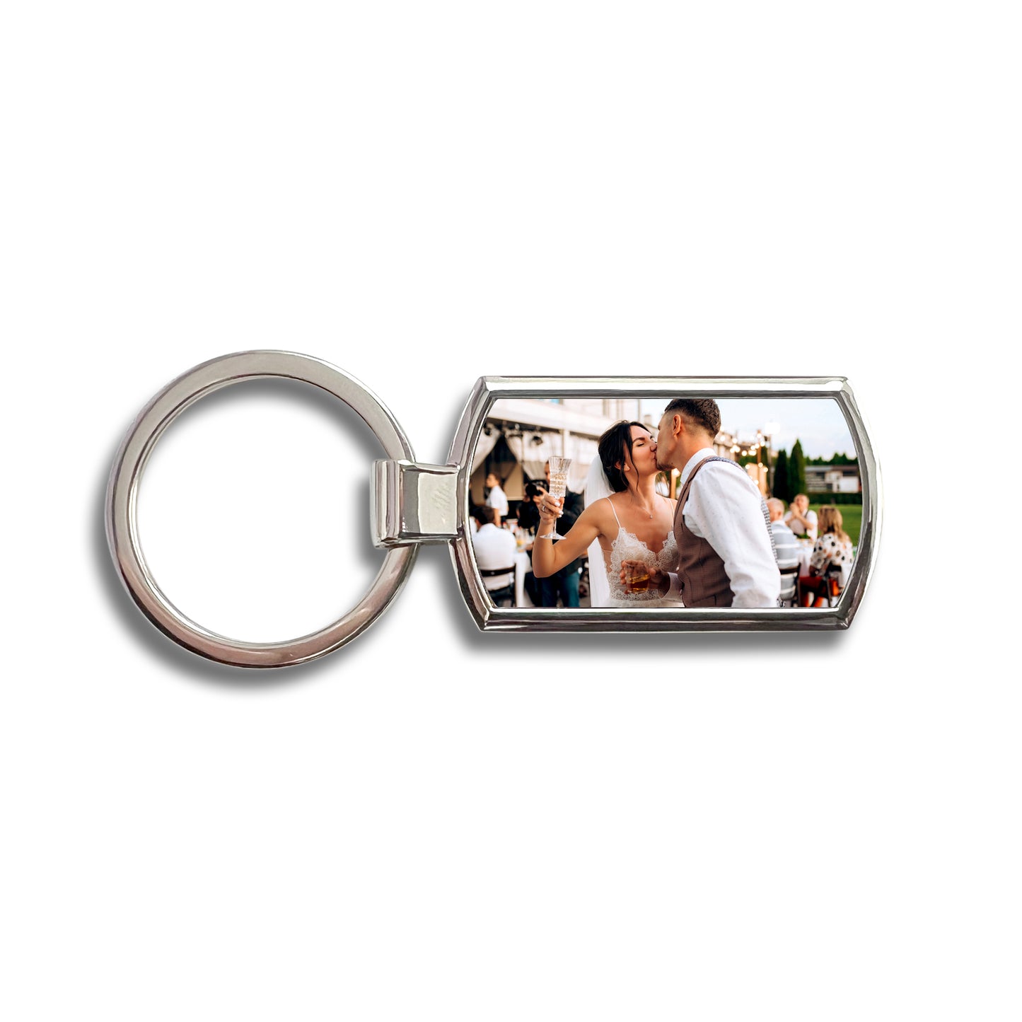 Personalised Rectangular Metal Photo Keyring