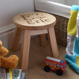 Personalised Toddler Stool Solid Wood Alphabet Design