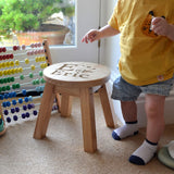 Personalised Toddler Stool Solid Wood Alphabet Design