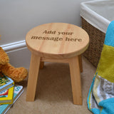 Personalise Child's Stool Wooden with Engraved Message