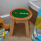Personalised Children's Stool Steam Train Solid Wood