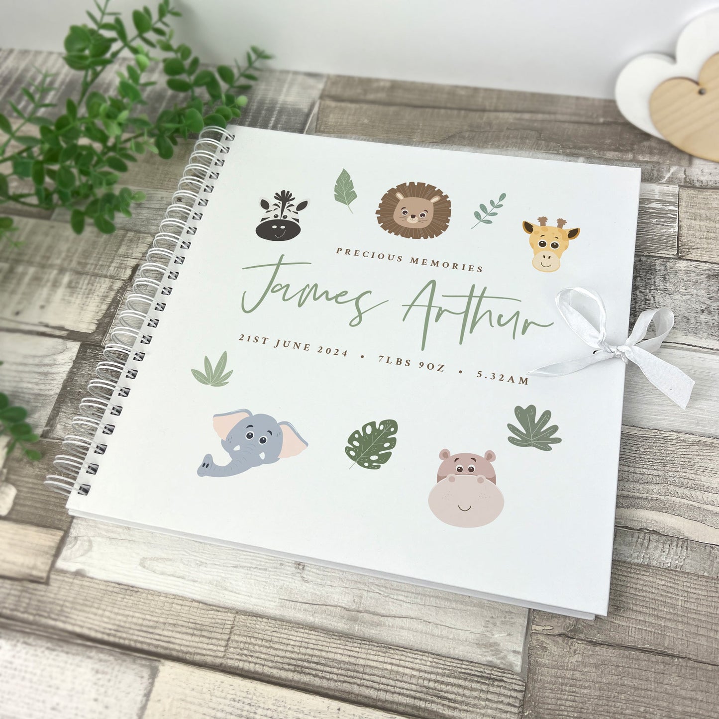 Personalised Jungle New Baby Scrapbook