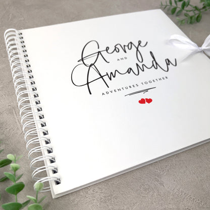 Personalised Couples Names Keepsake Memory Scrapbook