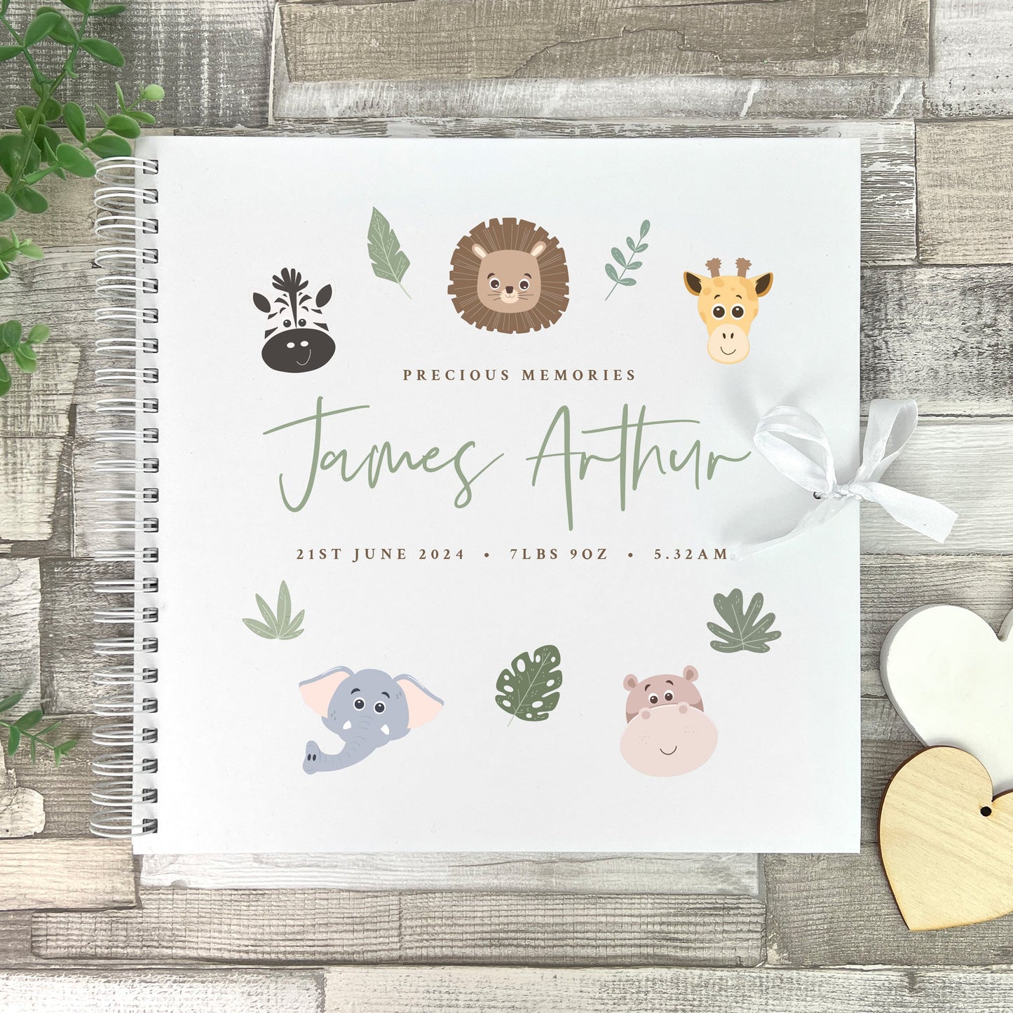 Personalised Jungle New Baby Scrapbook