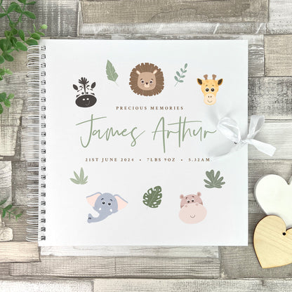 Personalised Jungle New Baby Scrapbook