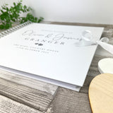 Personalised Wedding Script Text Memory Scrapbook / Guest Book