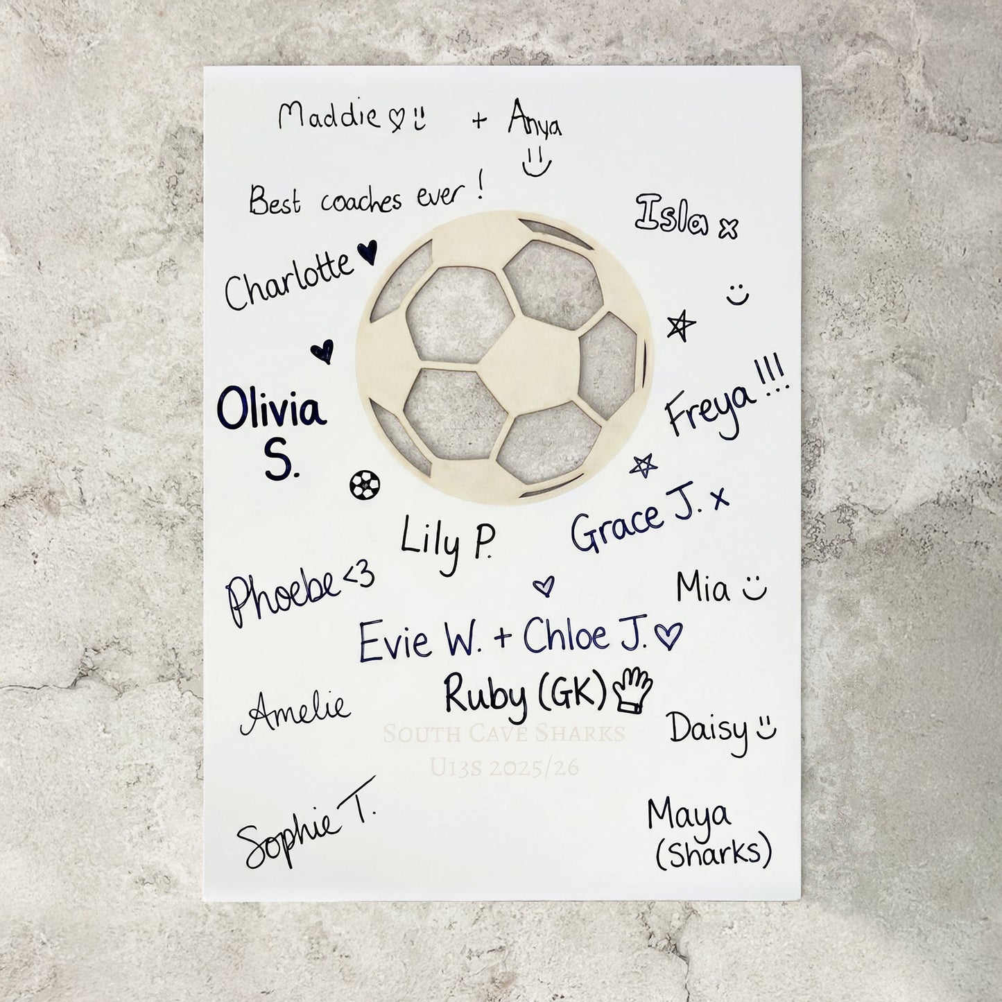 Personalised Sports Signature Board & Pen | End of Season Coach Gift