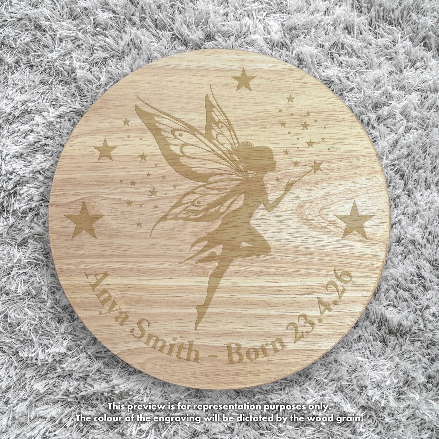 Personalised Wooden Fairy Toddler Step Stool | Nursery Decor & First Birthday Gift