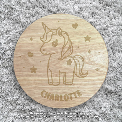 Personalised Wooden Unicorn Toddler Step Stool | Nursery Decor & First Birthday Gift