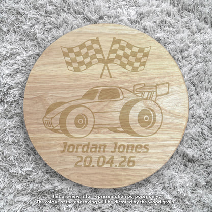 Personalised Wooden Racing Car Toddler Step Stool | Nursery Decor & First Birthday Gift
