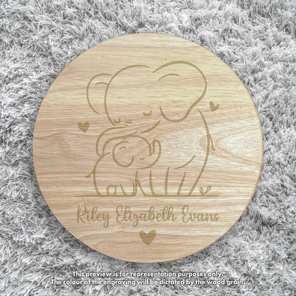Personalised Wooden Elephant Toddler Step Stool | Nursery Decor & First Birthday Gift