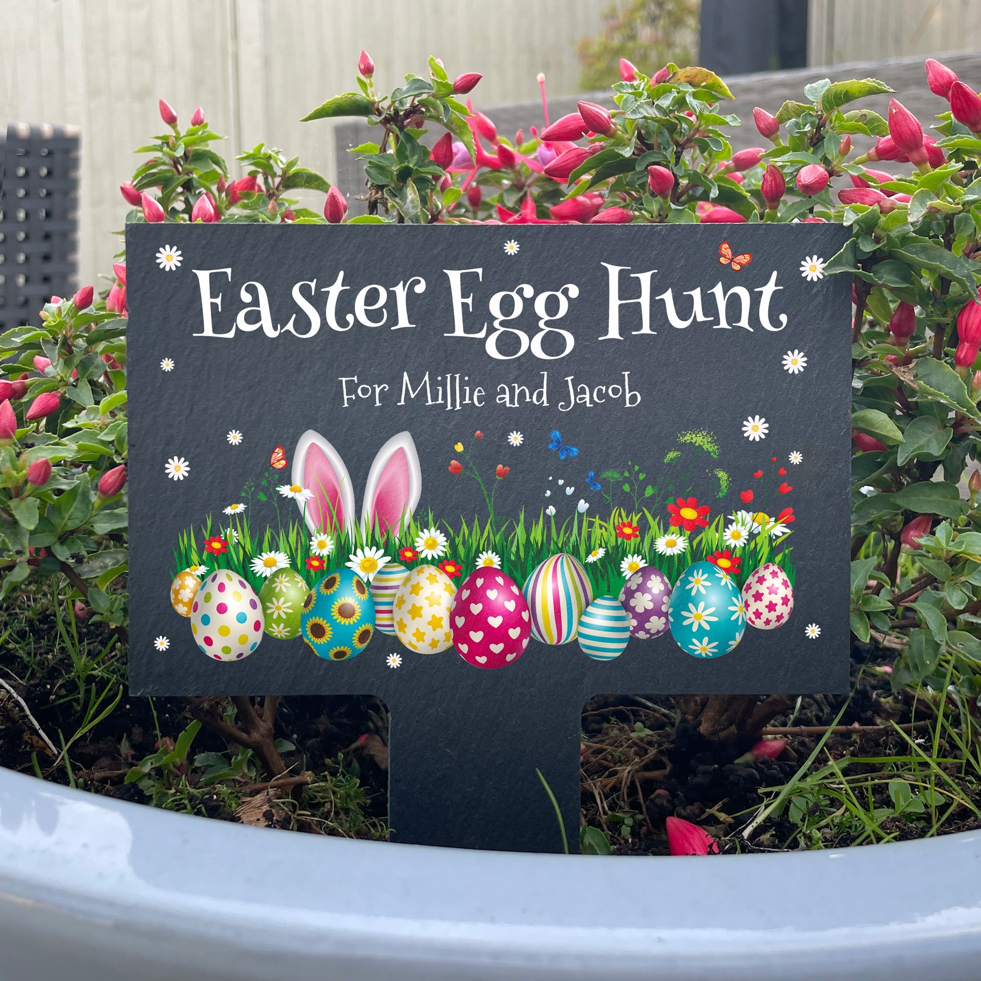 Easter Slates Personalised Colourful Easter Slate Garden Marker – Always Personal